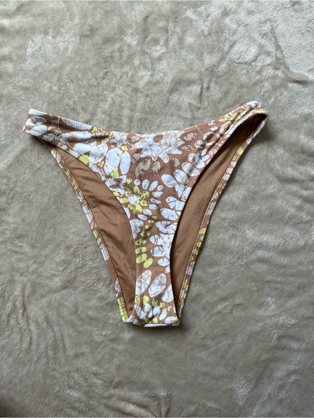 Aerie Women’s Brown Cheekiest Floral Bikini Bottoms Small NWT